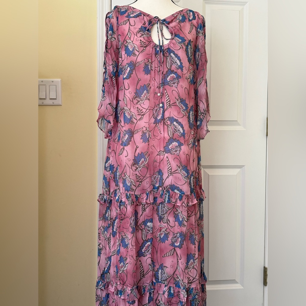 Cleobella Elena Ankle Dress in Pink and Blue - Picture 5 of 9